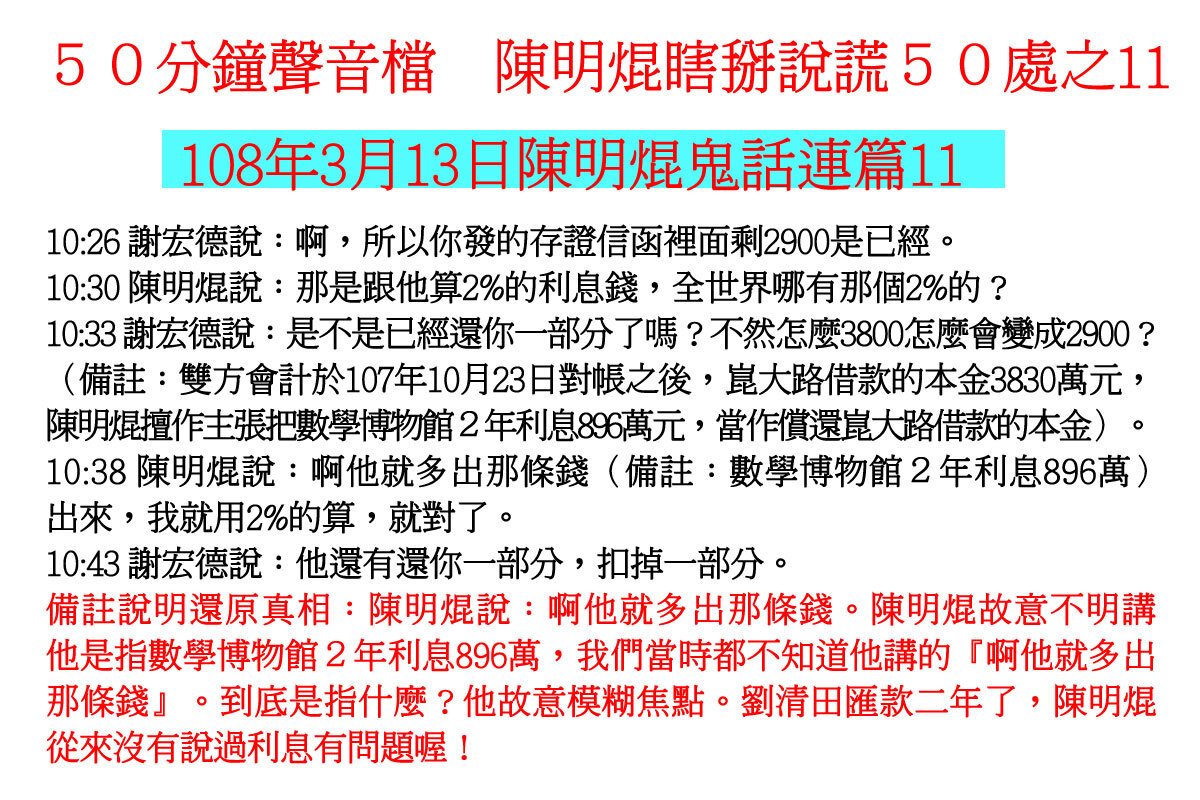 ００３１５０分鐘聲音檔　陳明焜瞎掰說謊５０處