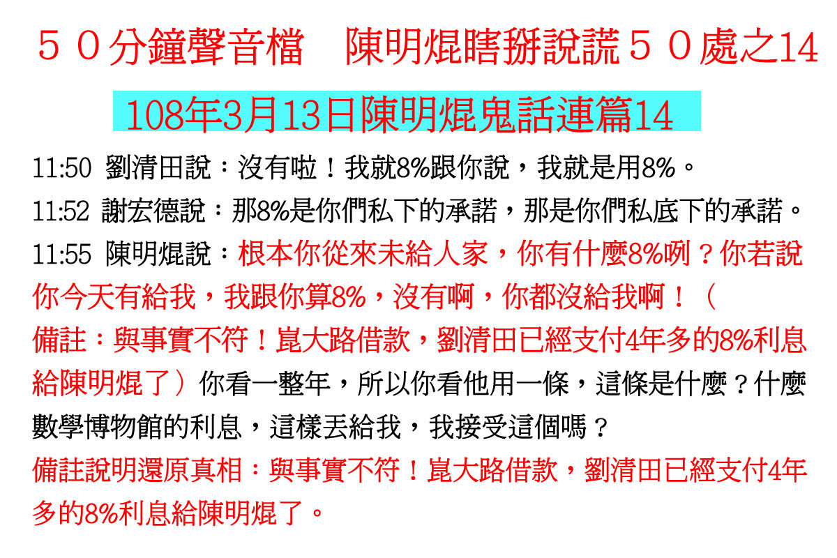 ００３１５０分鐘聲音檔　陳明焜瞎掰說謊５０處